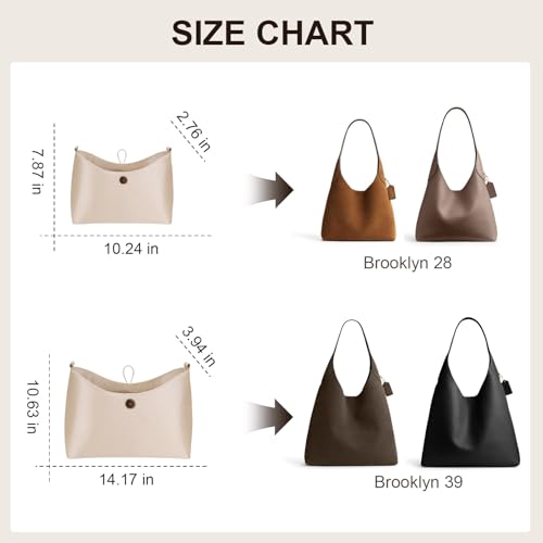 ZTUJO Purse Organizer Insert For Coach Brooklyn 28 and 39 Beige For Brooklyn 28 - Image 3
