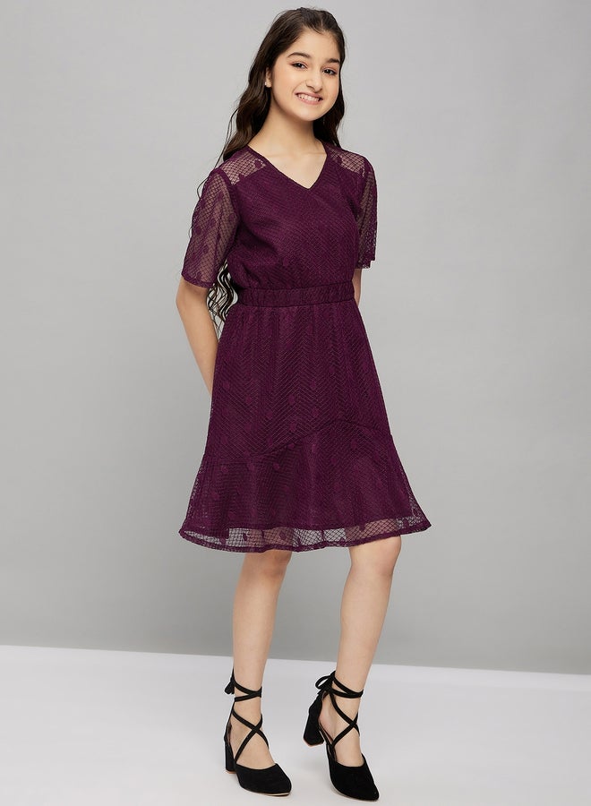 ستايلو بج فستان ستايلو بوغ بياقة على شكل حرف  بقصة واسعة - Image 4