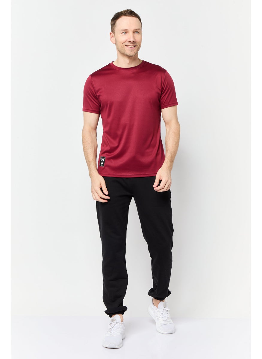 TapouT Men Sportswear Fit Short Sleeves Running T-Shirt, Maroon  - Image 2