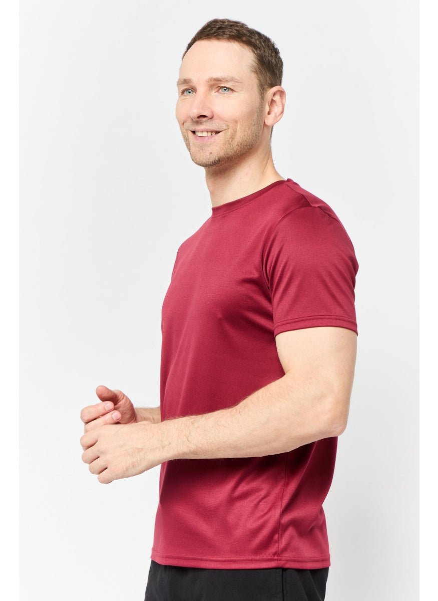TapouT Men Sportswear Fit Short Sleeves Running T-Shirt, Maroon  - Image 4