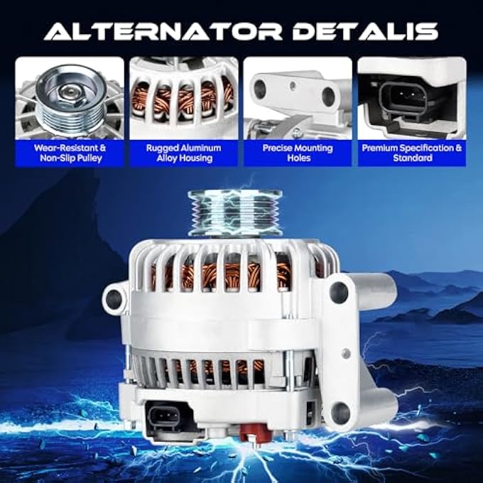 SEHNSUCHT Alternator Replacement New for Ford Escape 2001-2004 3L, for Mazda Tribute 2001-2004 3L, High Output Alternator Replace for 1L8U-10300-DE 1L8U-10300-CD - Image 2