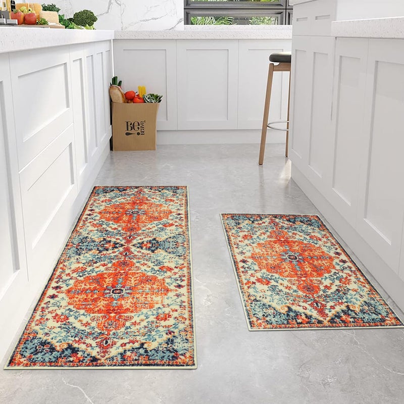 Cekene Oriental Kitchen Carpet Runners Non Slip Washable Kitchen Rug Runners Absorbent Boho Low Pile Floor Mat for Bedroom Entrance Laundry Room50x80cm50x120cm