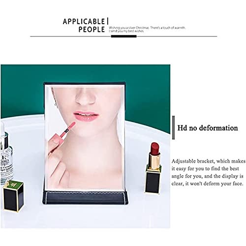 ARQIVO Mirror, Desktop Mirror, Creative Folding PU Leather Makeup Mirror, Smart Portable Mirror, Desktop Folding Mirror with Stand, Simple Fashion Black Mirror (Pack of 1) - Image 3