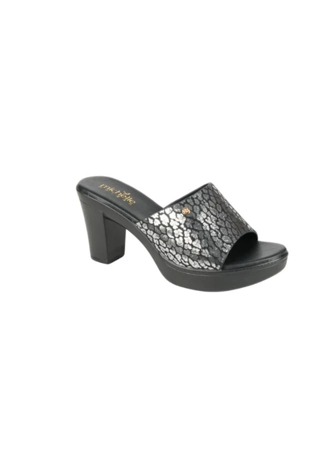 ميشيل مورجان 092-2899 Michelle Morgan Ladies Block Heel Sandals 314RC866 Pewter