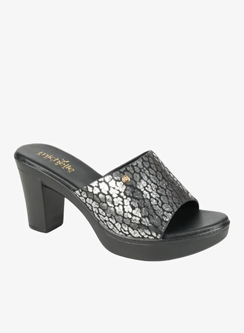 Michelle Morgan 092-2899 Michelle Morgan Ladies Block Heel Sandals 314RC866 Pewter