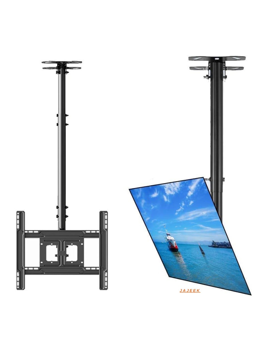 Ceiling TV Mount for 32-65 Inch Flat Screen TVs – Adjustable Height, VESA Compatible 800x300mm – Hamaga Zone Ceiling TV Mount Holds up to 150lbs – Heavy Duty Black Mounting Bracket for Secure and Flexible Installation