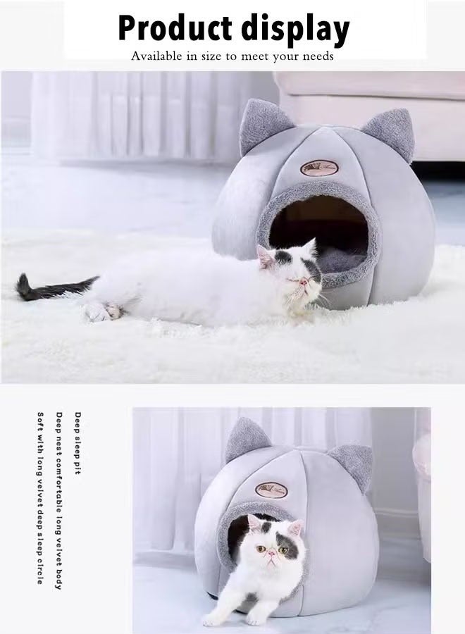 MLADEN Cat Bed Tent for Cats Small Dogs Pet Bed for Cats Machine Washable Cat Cave Bed with Anti Slip Water Resistant Bottom Semi Enclosed Cat Bed House Cat Sleeping Cave Cat Cushion Bed - Image 5