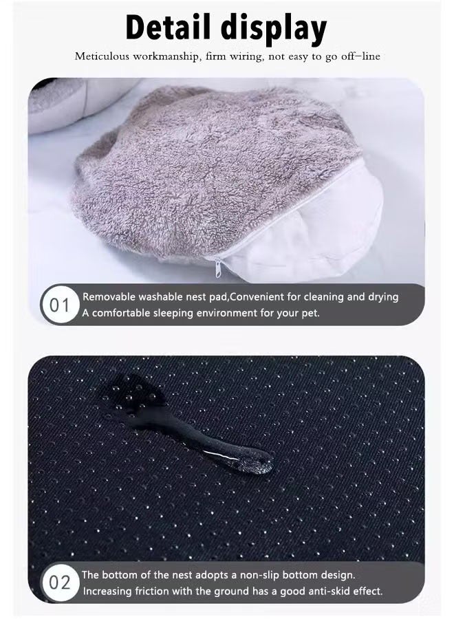 MLADEN Cat Bed Tent for Cats Small Dogs Pet Bed for Cats Machine Washable Cat Cave Bed with Anti Slip Water Resistant Bottom Semi Enclosed Cat Bed House Cat Sleeping Cave Cat Cushion Bed - Image 3