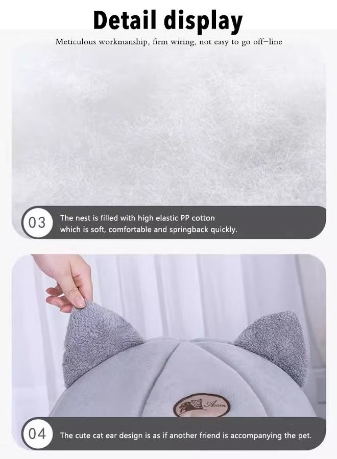 MLADEN Cat Bed Tent for Cats Small Dogs Pet Bed for Cats Machine Washable Cat Cave Bed with Anti Slip Water Resistant Bottom Semi Enclosed Cat Bed House Cat Sleeping Cave Cat Cushion Bed - Image 4