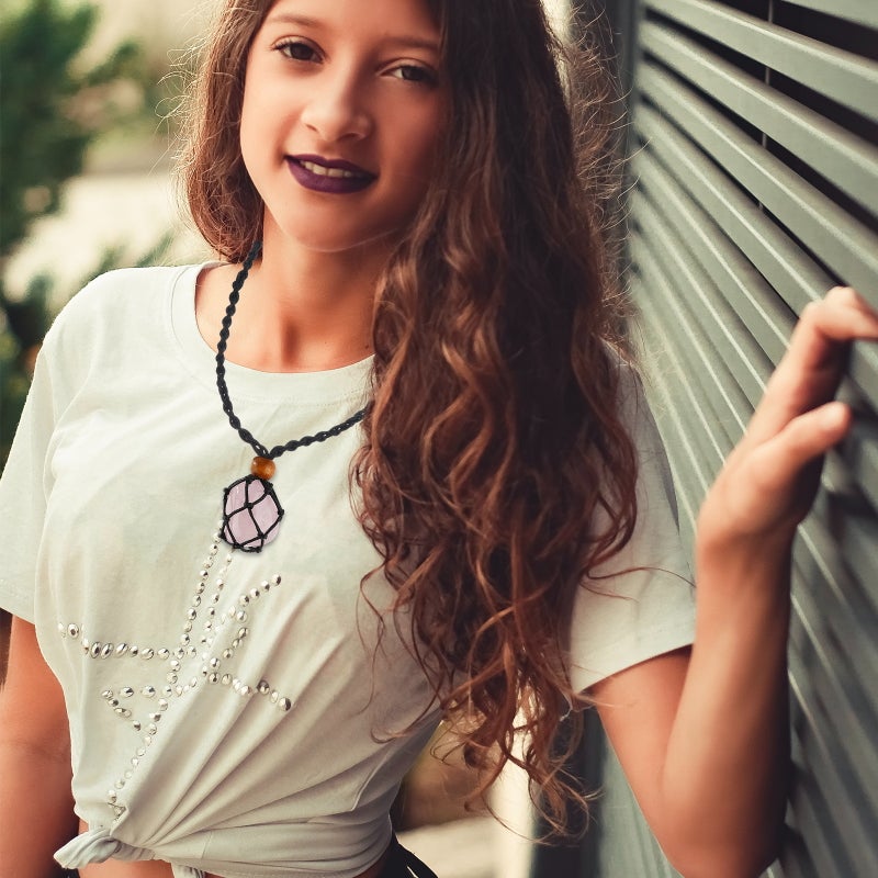 💍 حبل عقد لحاملي الأحجار لصنع المجوهرات قطعتان قابلان للتعديل لون أسود - Image 4