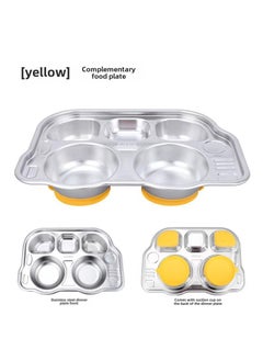 304 Stainless Steel Partitioned Dinner Plate for Kids Car (sucker)