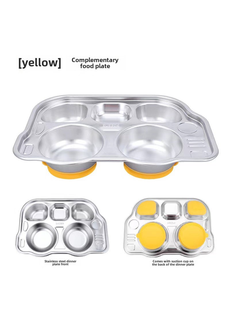 Generic - 304 Stainless Steel Partitioned Dinner Plate for Kids Car (sucker) - Image 1