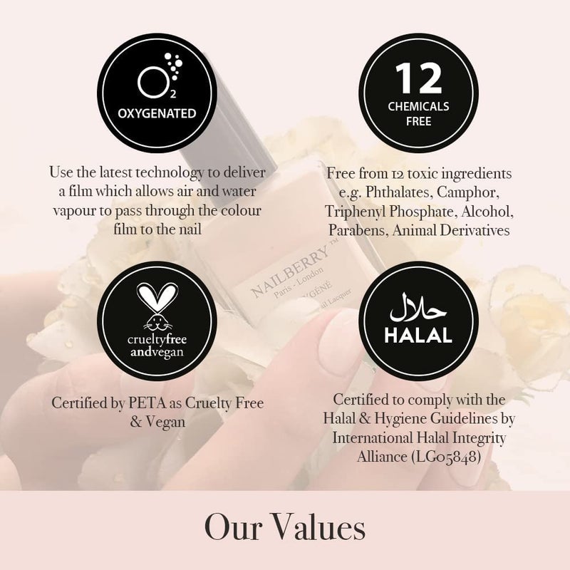 Nailberry L'OxygÃ©nÃ© Oxygenated Nail Lacquer | Flocon | Pure Brilliant White Opaque Nail Polish | UV Protected Long-Wear Nail Polish | 12-Free | Vegan | Certified Halal | Cruelty & Gluten Free | 15 ml - Image 2