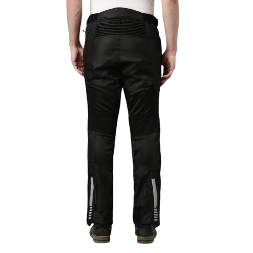 TVS Riding Pants for Men with CE Level-2 Knee Armor, High-Abrasion Resistance |Adjustable Comfort Fit Mesh for Ventilation|Day-Night Reflective Safety|Motorcycle Bike Accessories- (Black/Red-XL) - Image 4