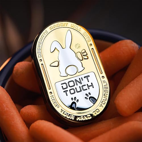 HIDEDC Desperate Rabbit Fidget Slider Metal Fidget Toys Adults Haptic Coin Infinite Rotation Push EDC Fidget Toys Sensory Toy Executive Desk Toy for Keep Focus Stress Relief Gold - Image 1