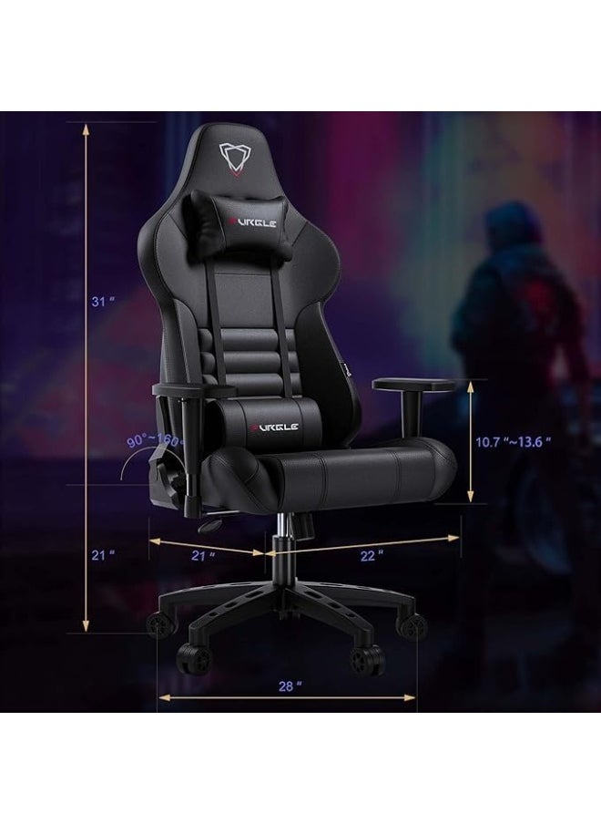 Generic Ergonomic Gaming Chair – Racing Style High-Back PU Leather Chair with Adjustable Armrests, Headrest, Lumbar Support & Rocking Mode – Black  - Image 3