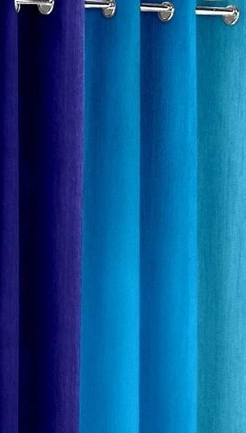 Handloomentic Room Darkening Plain Shaded Color Curtains for DoorWindowDrawing RoomLiving Room Blue 6ft Set of 2 2PCS_Curtain_Blue6ft  - Image 2