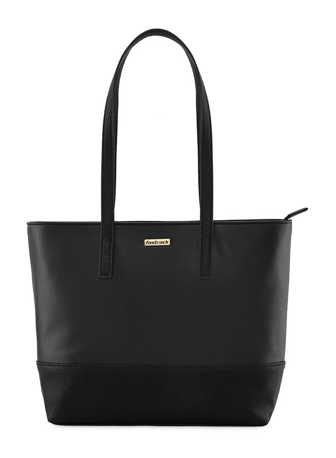 Fastrack Black Work Tote Bag for Women Fits Upto 11" iPad or Tablet | Sleek Everyday Handbag with Spacious Main Compartment, Back Quick-Access Pocket & Magnetic Closure - Image 1