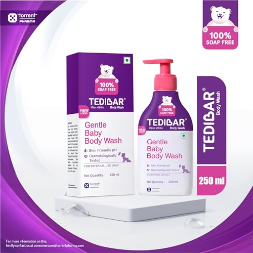Tedibar Rich Moisturising Baby Body Wash 250ml with Skin Friendly PH | 100% Soap & Alkali Free | Prevents Dryness & Rahses | Dermatologically Tested | x Pack of 6 - Image 5