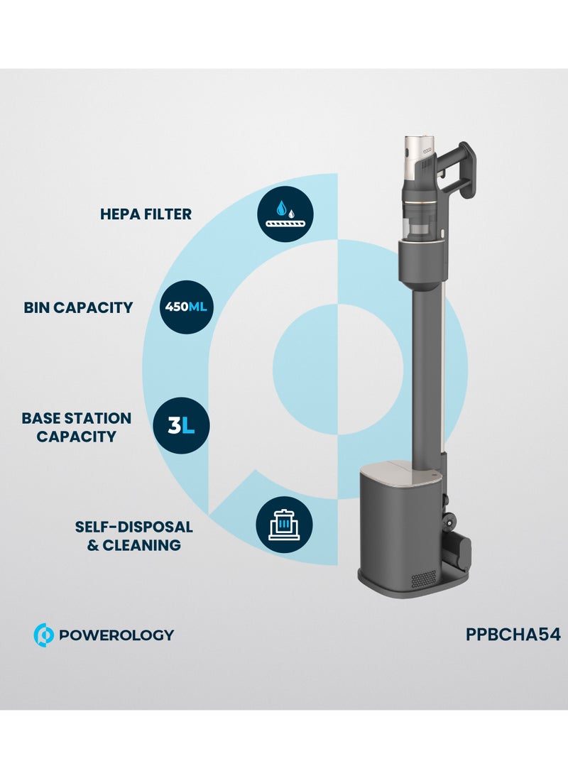 Powerology Cordless Vacuum Cleaner with Dust Auto-Collect Station / Self-Disposal & Cleaning / Easy To Use and Easy to Carry Powerful Stick Vacuum - Black  - Image 2
