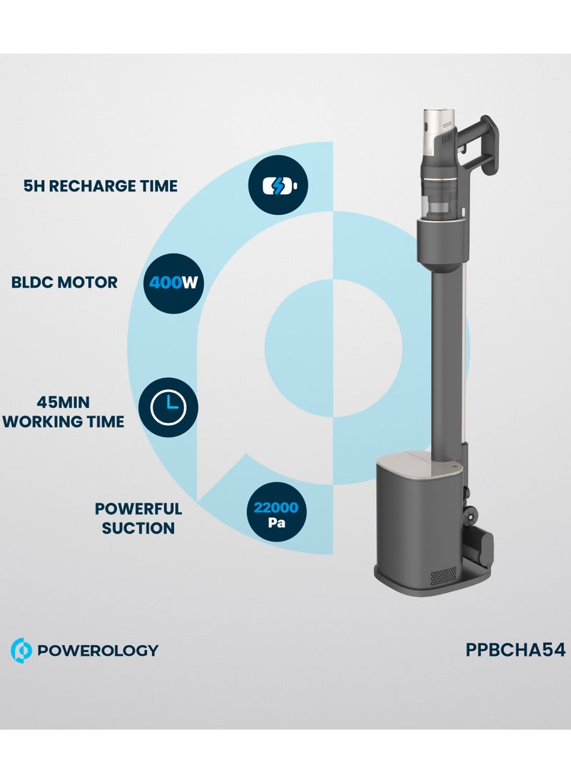 Powerology Cordless Vacuum Cleaner with Dust Auto-Collect Station / Self-Disposal & Cleaning / Easy To Use and Easy to Carry Powerful Stick Vacuum - Black  - Image 3