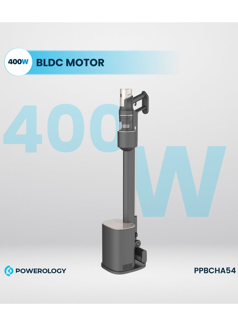 Powerology - Cordless Vacuum Cleaner with Dust Auto-Collect Station / Self-Disposal & Cleaning / Easy To Use and Easy to Carry Powerful Stick Vacuum - Black - Image 1