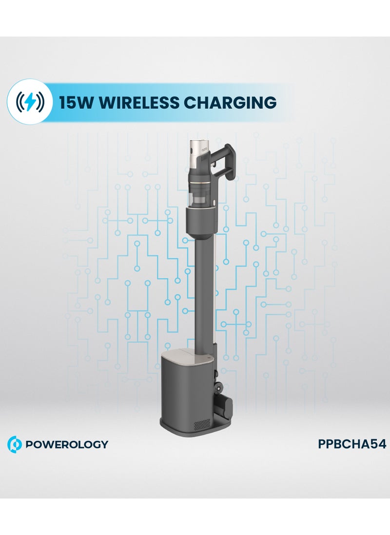 Powerology - Cordless Vacuum Cleaner with Dust Auto-Collect Station / Self-Disposal & Cleaning / Easy To Use and Easy to Carry Powerful Stick Vacuum - Black - Image 1