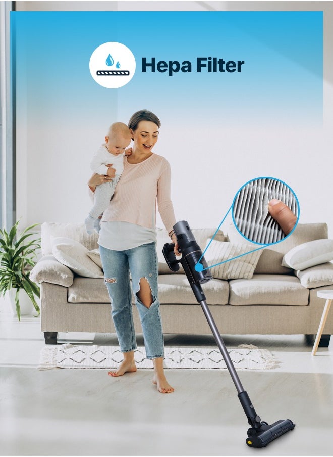Powerology - Cordless Vacuum Cleaner with Dust Auto-Collect Station / Self-Disposal & Cleaning / Easy To Use and Easy to Carry Powerful Stick Vacuum - Black - Image 1