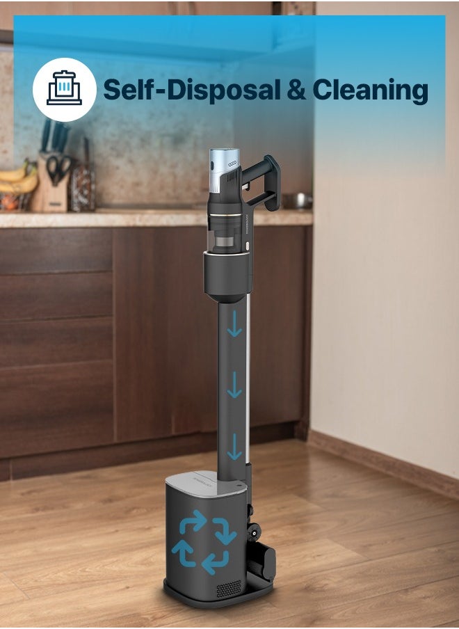 Powerology - Cordless Vacuum Cleaner with Dust Auto-Collect Station / Self-Disposal & Cleaning / Easy To Use and Easy to Carry Powerful Stick Vacuum - Black - Image 1