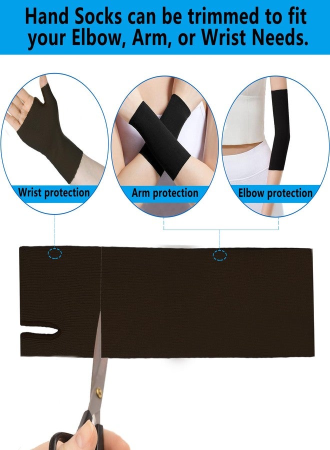 VISKONDA Hand Socks for Splint (Pack of 6) Wrist and Thumb Spica Wrap Liner for Women Men,Arm Cast Cover Stockinette Sleeve for Under Brace Skin friendly protective cover(Black,Medium) - Image 3