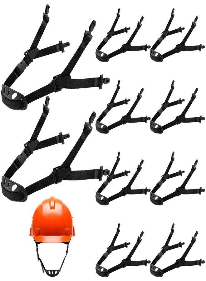 WinnerWhy 10pcs Universal Hard Hat Chin Strap with Chin Cup Helmet Adjustment Black Elastic Strap for Construction and Industrial Worker Chin Guard Protection - Image 1