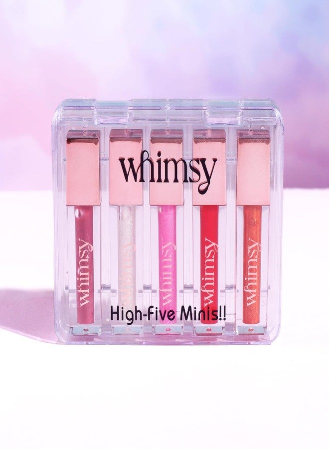 ويمسي مجموعة ملمع الشفاه الصغيرة من ويمسي بيوتي، عبوة من 5 قطع من ملمعات الشفاه المرطبة والممتعة للأطفال والفتيات الصغيرات، مع فيتامين هـ وزبدة الشيا وزيت الجوجوبا - Image 5