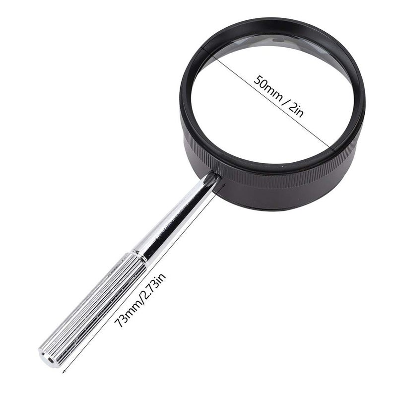 Hilitand Identification Magnifying Glass, 10X x 50mm Metal Magnifying Glass for Identifying Jewelry Stamps - Image 1