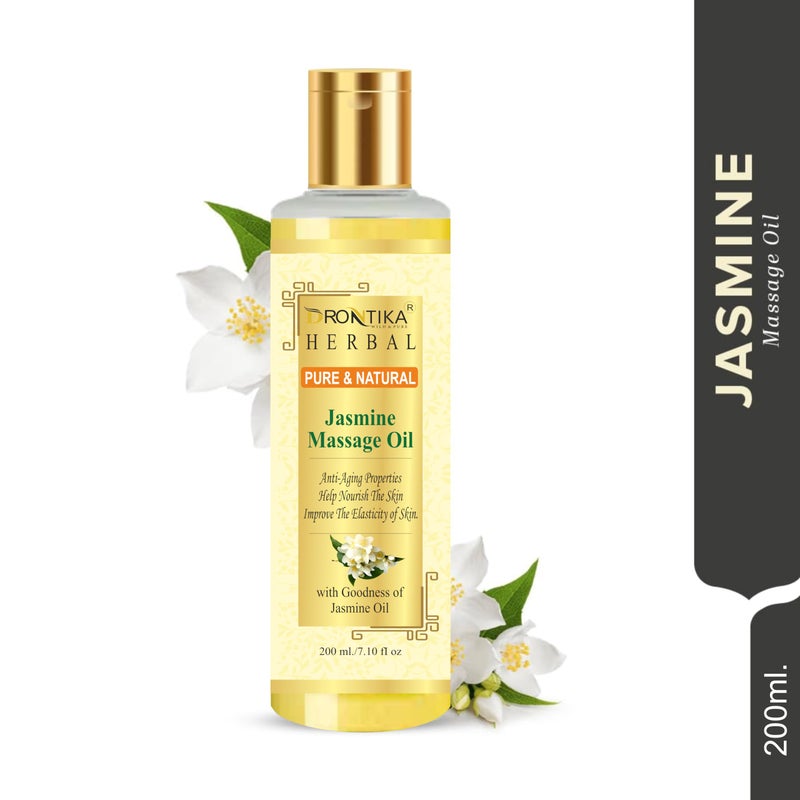 Drontika Herbal Jasmine massage Oil (Enriched With Almond oil,Olive oil, Jojoba oil, Sesame oil and Vitamin E)-200ml Pack Of 2 - Image 4