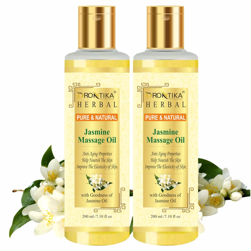 Drontika Herbal Jasmine massage Oil (Enriched With Almond oil,Olive oil, Jojoba oil, Sesame oil and Vitamin E)-200ml Pack Of 2 - Image 5