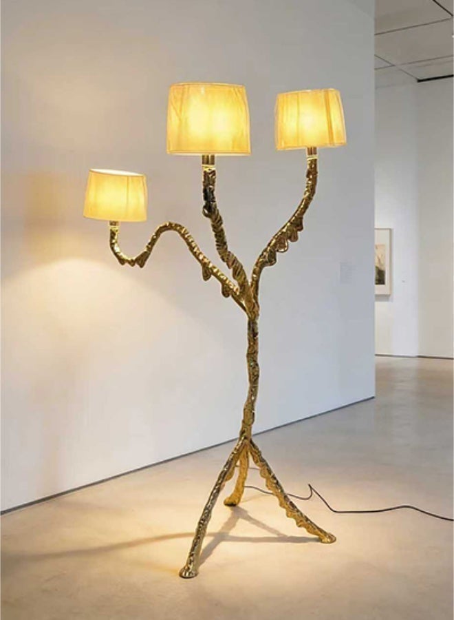 Floor Lamp Large Retro Floor Lamp - Gold-plated FRP Art Lamp, 3 E27 lamp holders, 3C certified foot switch, easy to install, suitable for villas/hotel lobbies/living rooms/bedrooms - Image 3