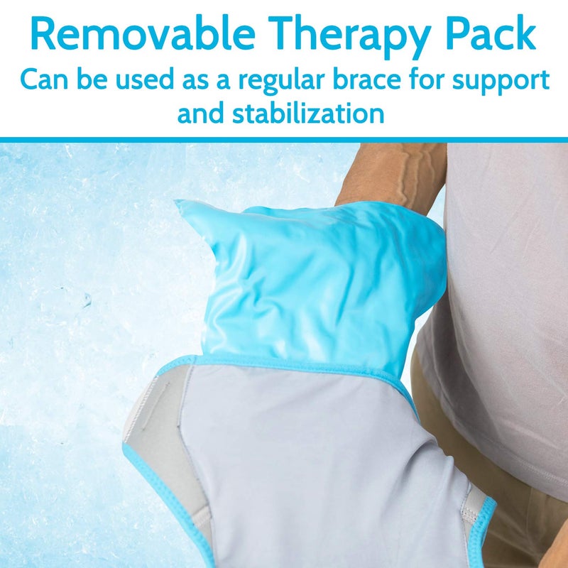 Arctic Flex Shoulder Ice Pack Brace  Cold Reusable Cool Gel Wrap Hot Therapy  Immobilizer Compression Stability Support for Tendonitis Dislocated Joint Left and Right Rotator Cuff Arm Pain Relief - Image 5