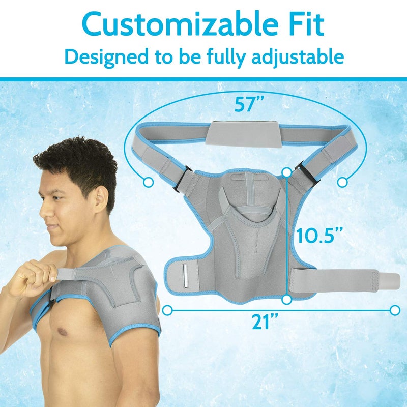 Arctic Flex Shoulder Ice Pack Brace  Cold Reusable Cool Gel Wrap Hot Therapy  Immobilizer Compression Stability Support for Tendonitis Dislocated Joint Left and Right Rotator Cuff Arm Pain Relief - Image 3