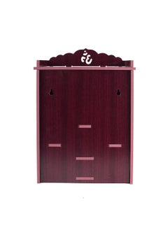 LAKHAJI Lakhaji Beautiful MDF Wooden Home Office Temple Pooja Mandir Wall Hanging and Table Top Home Temple with Foldable Design and LED Light 19 x 28 x 43 CM Maroon  - Image 4