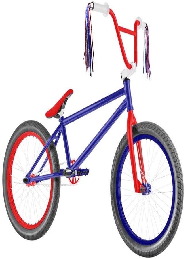 catin Patriotic Bike Streamers Red White Blue Bike Tassels Shiny Tinsel 4th of July Bike Decorations for Bicycle Scooter Tricycle Handlebar, 1 Pair - Image 3