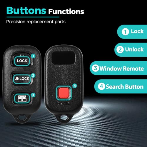 HelloAuto Key Fob for Toyota 4Runner 1999-2009, KeyFob Toyota Sequoia 2001-2007 Keyless Entry Remote Replacement Smart Key Fob 4 Buttons (FCC ID: HY12BAN HYQ12BBX HYQ1512Y) - Image 4