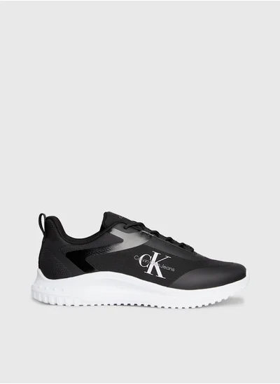 Calvin Klein Jeans Men's Runner Low Top Sneakers - Polyester, Black