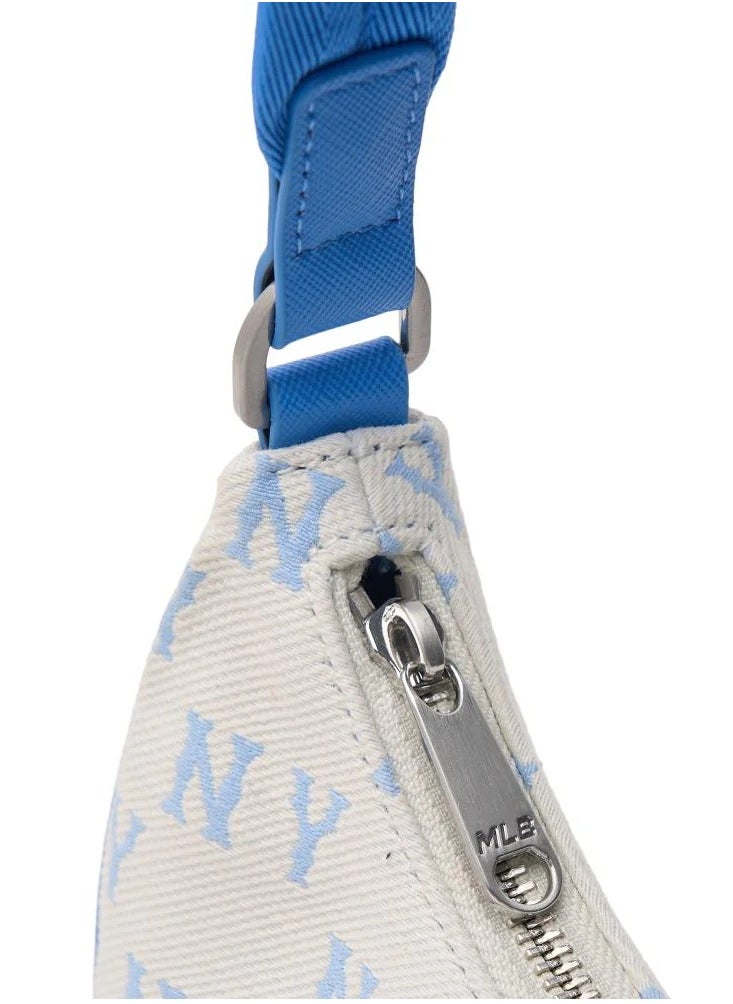 MLB - Classic Lettering Jacquard Underarm Shoulder Bag New York Yankees Blue and white - Image 1
