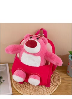 Y&D Cartoon Anime  Pink Strawberry Bear Plush Doll Shoulder Bag Kawaii Leisure Fashion Travel Plushies Handbag Gift for kids  - Image 1