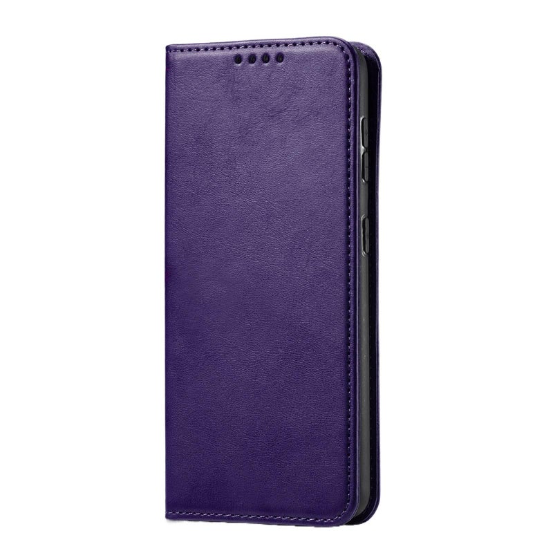 MagSafe Case Leather Scratch Resistant Protective Texture for Redmi Note 14 Pro and Card Holder in Purple - Image 1