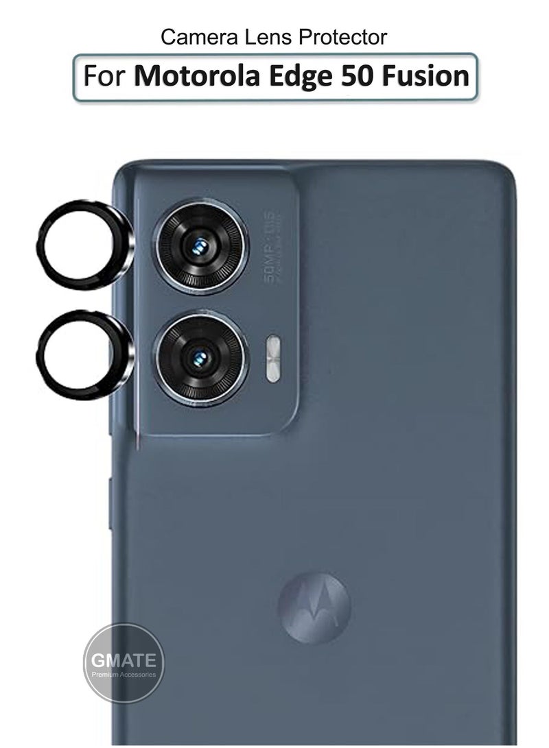 GMATE For Motorola Edge 50 Fusion -  Tempered Glass High-Definition 3D Lens Protector , Tempered Glass Camera Guard with Anti-Scratch and Drop Protection- Black - Image 1