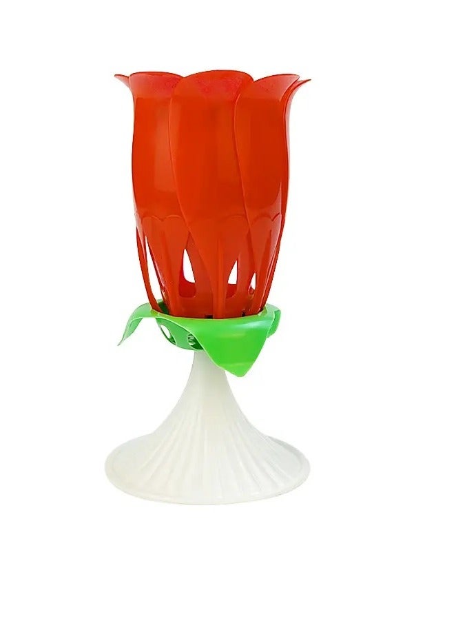 RR BRAND Sparkling Rose Flower Birthday Candle With Music No Bettries Requird - Image 2