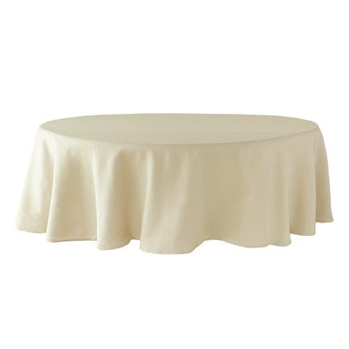 Benson Mills Cameron Textured Fabric Table Cloth, for Everyday Home Dining, Parties, Weddings & Holiday Tablecloths (70" Round, Flax/Beige/Taupe) - Image 5