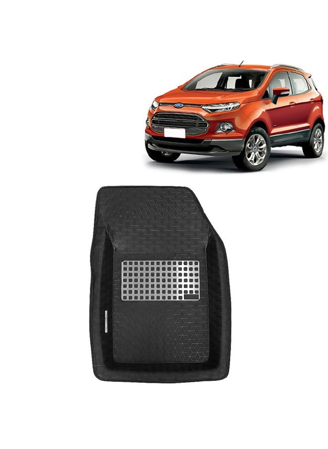 Kingsway KINGSWAY® Ecosport Car Mat 4.5D for (Year 2012 to 2016) All Model, Compatible with Ford Ecosport Car Floor Mats, Complete Set of 3 Pieces, Top Notch PVC 4.5D Foot Mats, Washable, Black  - Image 1