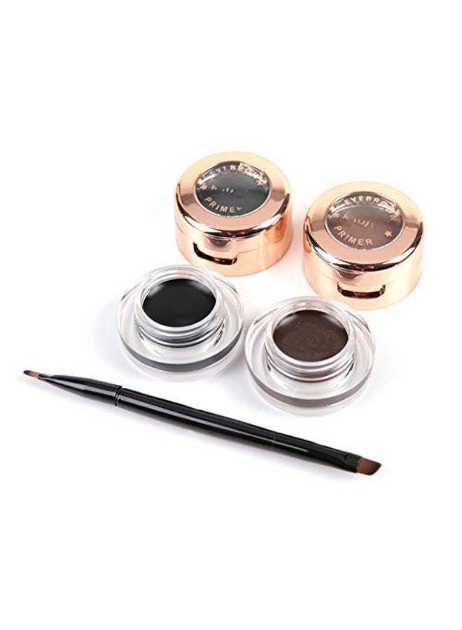klarako 10Pcs 2 In 1 Waterproof Longlasting Eyebrow pen Eyeliner,Smoky Cream Eye,Clear eyebrows Makeup Cosmetic Tool with Brown+Black - Image 1